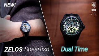 Zelos KOs Swiss watchmakers with this timepiece Spearfish Dual Time Carbon Review [upl. by Iad946]