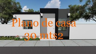 PLANO CASA 30 m2  3D CASACASA PEQUENA [upl. by Cull5]