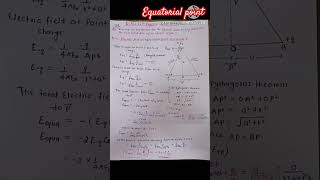 quotElectric Field at the Equatorial Point of a Dipole  Class 12 Physicsquotiitjee neet shorts [upl. by Mungo]