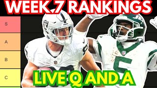 Week 7 LIVE Rankings for QBs RBs WRs and TEs  Fantasy News QampA Fantasy Football 2024 [upl. by Nonnahsal257]