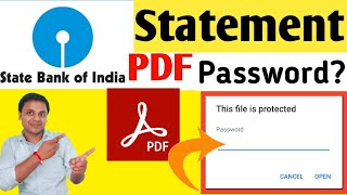 sbi statement pdf password  sbi bank Statement Pdf Password Kaise Banaye  State bank  sbi [upl. by Hetti]