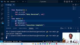 Golang  Goroutine  Channel  Bidirectional  Unbuffered Channel  Send And Receive Data Channel [upl. by Nosidam641]