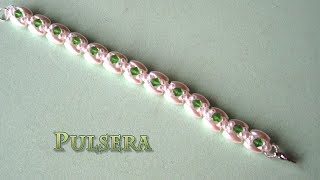 DIY  Pulsera de arroces perlas y tupisDIY  Bracelet of rice pearls and tupis [upl. by Esikram]