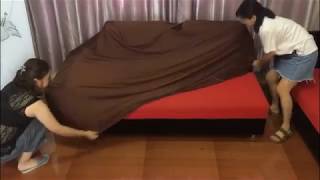 How to install universal sofa cover on L shaped sofa [upl. by Ahseei]