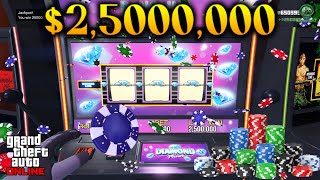 How To Win Jack Pot Prize 2500000 Chips  GTA Online Slot Machine Help Guide Tutorial Method [upl. by Animsaj900]