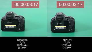 Comparison Battery SMATREE Nikon ENEL14 14a VS ORIGINAL Nikon  better than wasabi [upl. by Ariec]