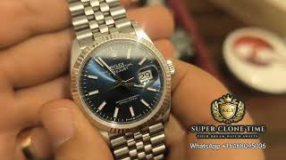 VSF Datejust Blue Dial Review By Joe From Super Clone Time [upl. by Annayrb]