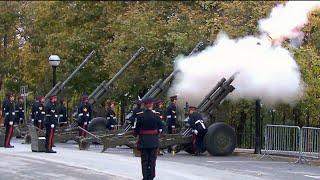 WATCH Moments from the 21gun salute  2023 Remembrance Day in Ottawa [upl. by Wrench]