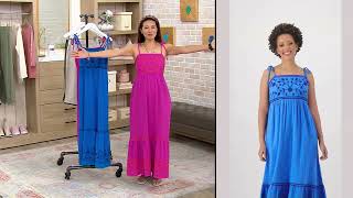 Destination 365 Embroidered Tiered Midi Dress Dress on QVC [upl. by Reynard]