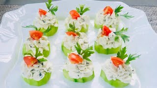 Finger Food Recipe  Quick Starter  Cold Appetizer  Canape [upl. by Anayek]