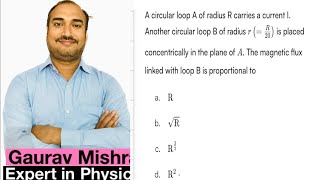 A circular loop A of radius R carries current IAnother circular loop B of radius rR20 concentric [upl. by Lletnom]