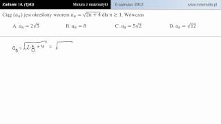 Zadanie 14  Matura 2012 czerwiec [upl. by Bonnell527]