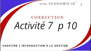 2ème Economie Services Activité 7 p 10 Manuel Scolaire [upl. by Adrial]