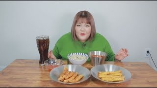 Yang soo bin새우튀김오징어튀김떡볶이통새우완탕 MUKBANG [upl. by Schreib]