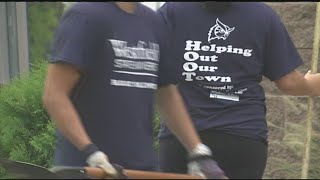 Westfield State students participate in 8th annual quotHelping Out Our Townquot day of service [upl. by Hartill]