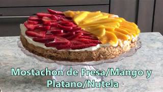 Receta de Mostachon con Mango Fresa y Platano Nutella [upl. by Einahpets]