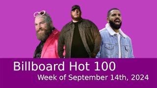 Billboard Hot 100  Week of September 14th 2024 [upl. by Ryley]