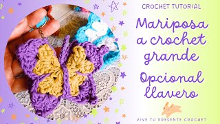 MARIPOSA GRANDE A CROCHET paso a paso 💝Ideal para llaveros [upl. by Halford884]