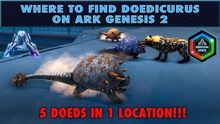 The Best Doedicurus Locations in Ark Genesis 2  All Doedicurus Spawn Locations [upl. by Ahsetel]