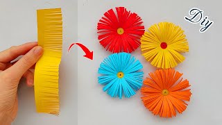 How To Make Easy Paper Flowers 🌸 DIY Paper Flower Craft Ideas Tutorial [upl. by Atiken]