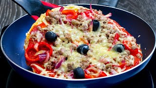 Pizza bez hnětení a bez trouby Opravdu jednoduchý a chutný recept Cookrate  Czech [upl. by Mathias676]