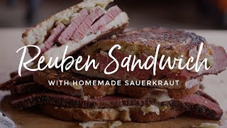 Toasted Pastrami Reuben Sandwich with Homemade Sauerkraut [upl. by Junno]