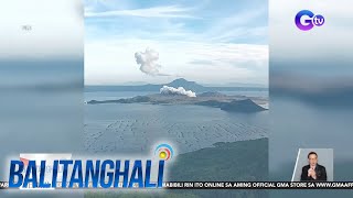 PHIVOLCS  2 phreatic eruptions naitala sa Bulkang Taal sa nakalipas na 24 oras  Balitanghali [upl. by Barbur]