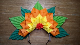 SIMPLE FLORAL HEADPIECE  EASY DIY PAPER HEADDRESS [upl. by Kylstra737]