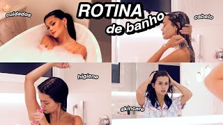 MINHA ROTINA DE BANHO Higiene skincare lavar cabelo e [upl. by Octavla965]