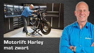 Motorlift voor Harley  mat zwart  Rintje laat t zien  Datonanl  lift Harley Davidson motorbok [upl. by Nevil]