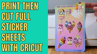 Print then cut sticker sheets with Cricut and Canva [upl. by Tacy]