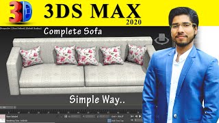 Complete Realistic Sofa in 3ds Max  Simple Method Explained in Hindi [upl. by Shayne]