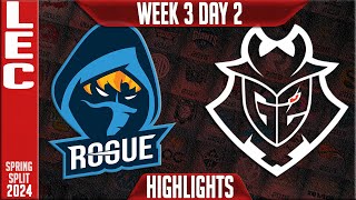 RGE vs G2 Highlights  LEC Spring 2024 W3D2  Rogue vs G2 Esports [upl. by Finbur]