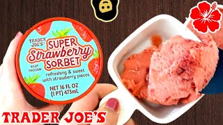 Super Strawberry Sorbet  Trader Joe’s Product Review [upl. by Alisan]