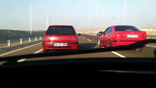 106 Gti Vs Bmw E36 Rolling [upl. by Eremahs]