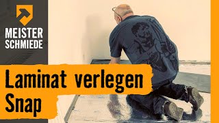 Laminat verlegen Snap  HORNBACH Meisterschmiede [upl. by Ahseyk]