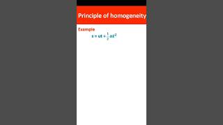 Principle of homogeneity in dimensions। class 11 physics । Dimensional Analysis [upl. by Rockwood]