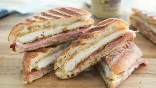 CHICKEN CORDON BLEU PANINI RECIPE  Wedding Registry Collaboration  Fifteen Spatulas [upl. by Assira711]