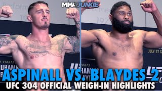 Curtis Blaydes Heavier Than Tom Aspinall for Interim Title Rematch  UFC 304 WeighIn Highlights [upl. by Meir]