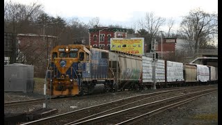 New England Central GP38 3845 Switching out CSX Yard Palmer MA March 2024 [upl. by Junna]