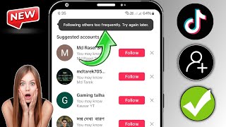 How To Fix TikTok Following Others too frequently Try again later Problem [upl. by Willms208]