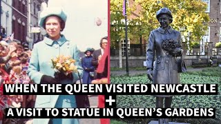 QUEEN ELIZABETH II VISITS NEWCASTLE UNDER LYME 1973  STATUE IN QUEENS GARDENS [upl. by Soilissav]