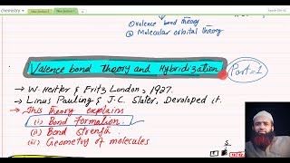 Valence bond theory and hybridization VBT Part 1 urduhindi [upl. by Jacobo26]