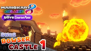 SNES Bowser Castle 1  Mario Kart 8 Deluxe Custom Track [upl. by Erlond]