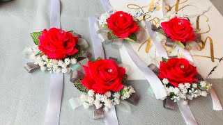 Easy DIY wrist corsage ribbon wrist corsagecorsage DIY [upl. by Wenn]