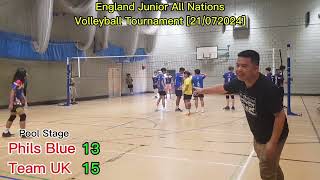 England Junior All Nations VBall Boys Div Pool Stage Phils Blue v UK v Asia Green v Europe [upl. by Roze]