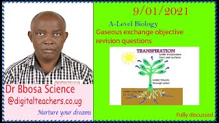 Alevel biology lesson 57 Transpiration and structure of stomata by Dr Bbosa Science [upl. by Town]