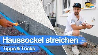 Haussockel streichen  Tipps und Tricks vom Wandprofi [upl. by Yrruc536]