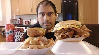 doner kebab burger amp chips uk mukbang [upl. by Greysun]