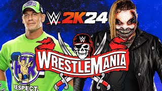 WWE 2K24 John Cena Vs Bray Wyatt Fiend WrestleMania 36 Arena Firerly Fun House Match [upl. by Teresita495]